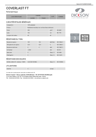 Fiche technique Fiche technique