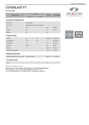 Tekniskt blad Tekniskt blad