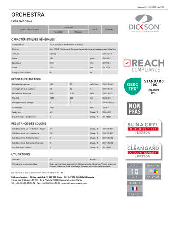 Fiche technique Fiche technique