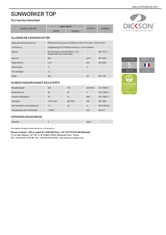 Technisches Datenblatt