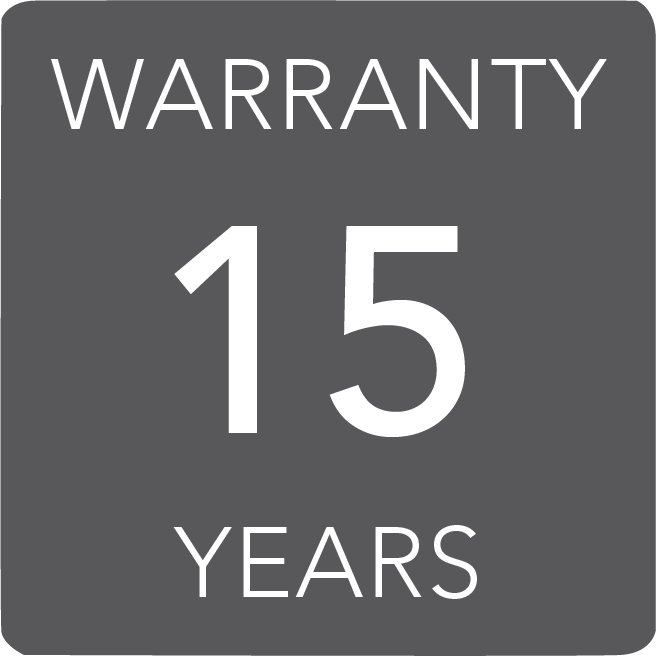 15 years warranty 15 years warranty