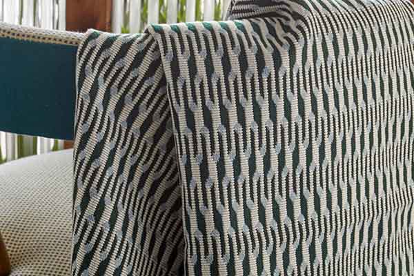 Sunbrella upholstery fabrics: Bahia and Odyssey